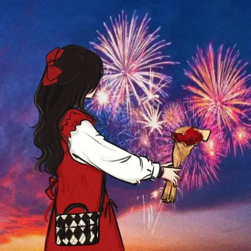 兔年迪士尼烟花女生头像92  .