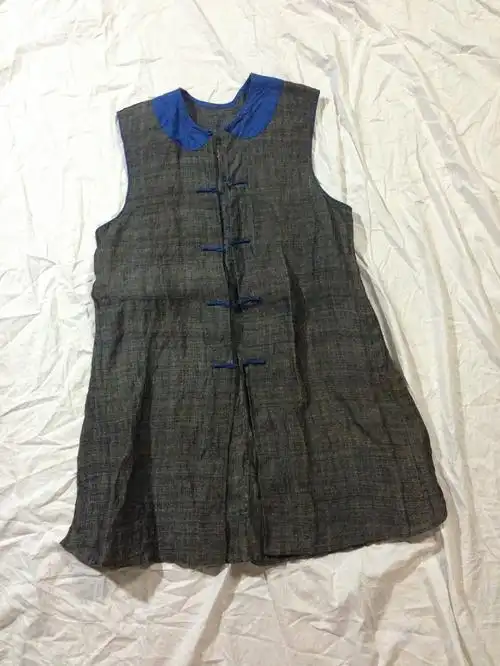 古董古玩收藏 衣服老蓝布老土布老棉麻布夏布服饰明清马甲