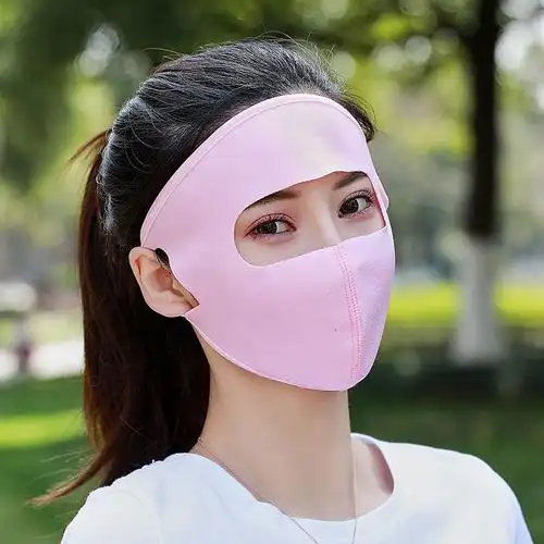 全包遮脸遮阳全脸开车防晒口罩女夏季防晒 蒙面口罩【雪芽 送灰色】