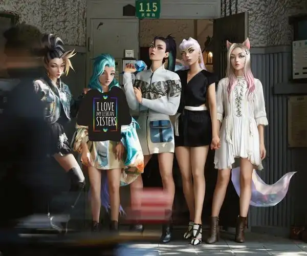 kda女团合照 太喜欢这种画风了 cr:whal3r_高清图集_新浪网