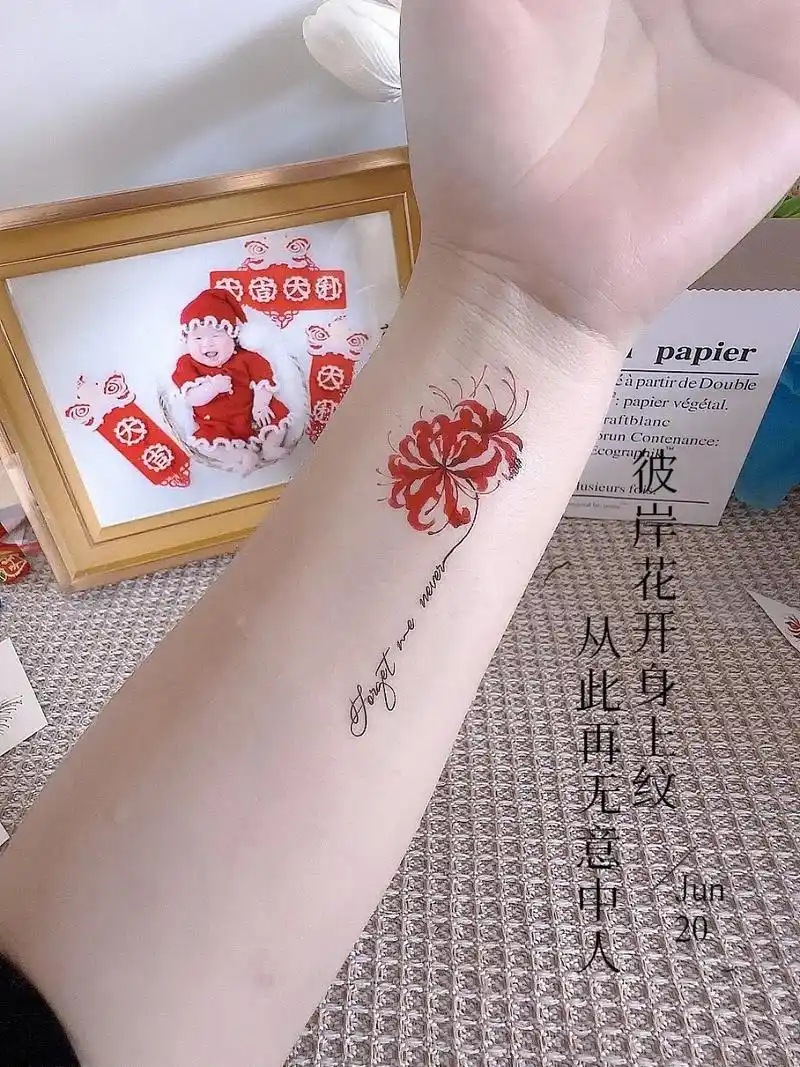 适合女生的纹身图案推荐 #防水持久纹身贴纸推荐 #曼珠沙