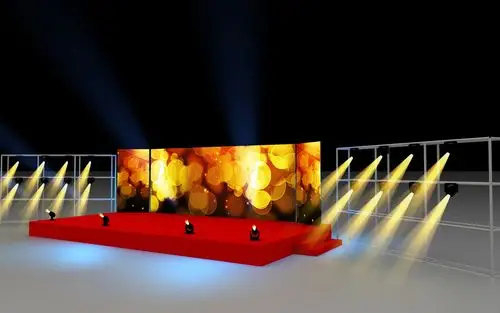 舞台简易示意图(底层高,灯光搭两侧)