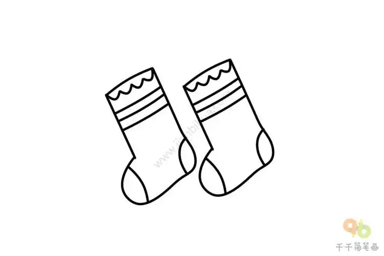 100个生活用品简笔画袜子