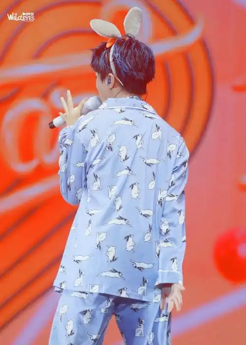 王俊凯的睡衣舞台照,这里有只蓝头发的小兔砸!