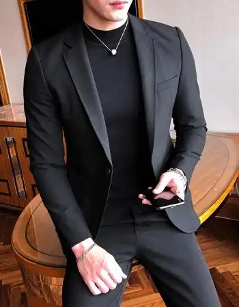 2018新品男士西装 男修身小西装套装男 韩版潮流帅气单西装男士商务