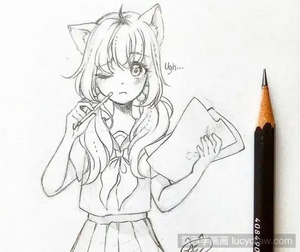 动漫人物铅笔画手绘一组漫画作品欣赏