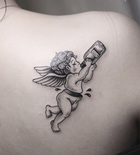 最新男女个性天使纹身图片大全好看的天使纹身图案设计9