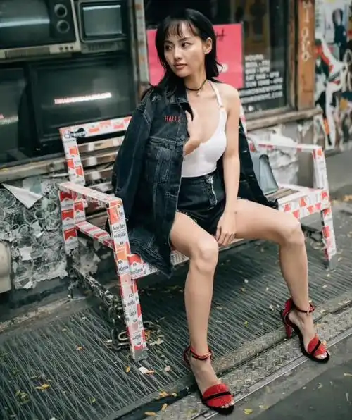 张嘉倪国外街拍照被翻出,衣着清凉反差大,清纯人设备受质疑_照片