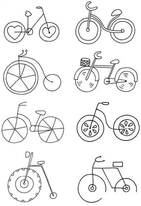 自行车画简笔画大图自行车简笔画怎么画自行车简笔画步骤图自行车简