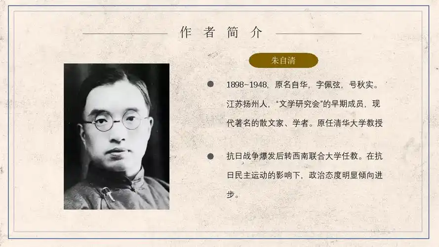 教育培训朱自清背影作者内容简介心得体会ppt模板pptx