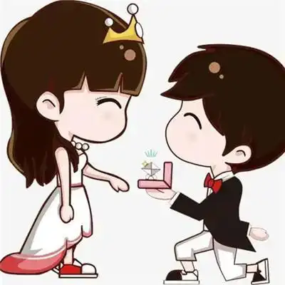 男生跪着的情侣头像