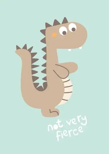 印花矢量图可爱卡通卡通动物恐龙英文免费素材