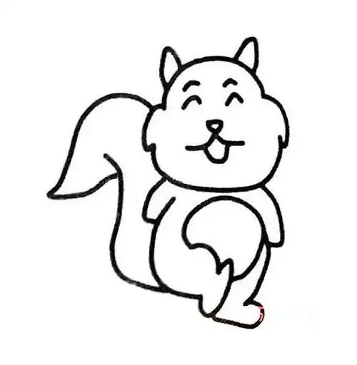 幼儿园简单卡通画超级可爱的卡通松鼠简笔画步骤图