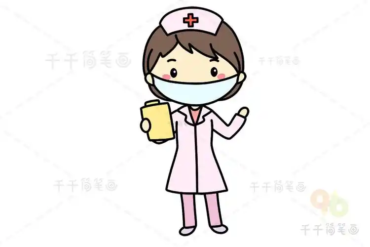 护士简笔画 致敬最美逆行者