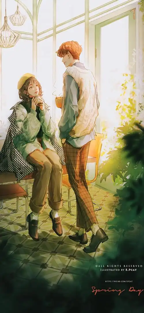 情侣动漫图片双人壁纸世界一般但你超值