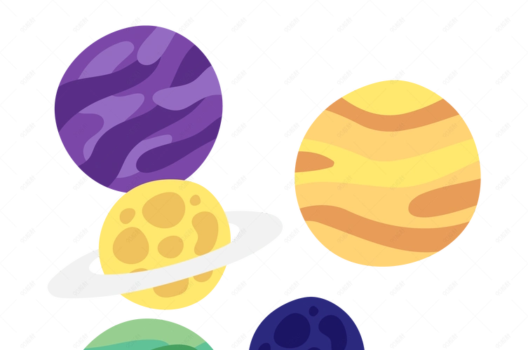 手绘宇宙外星星球免扣素材