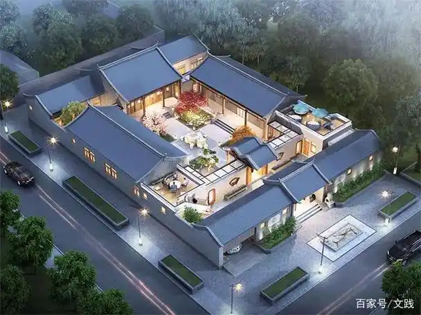 二进四合院 双车库,占地962平方米,主体造价80万左右在农村自建四合院