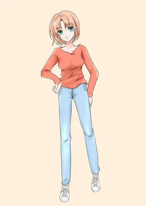 牛仔裤女孩厚涂练习