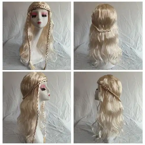 希腊女神假发舞会狂欢节装扮发套冰与火之歌权力游戏丹妮莉丝发型