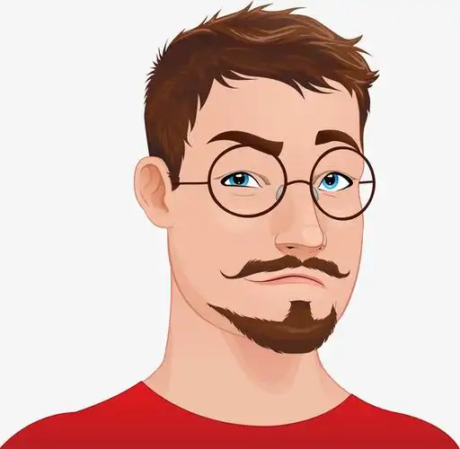 矢量手绘可爱眼镜大叔