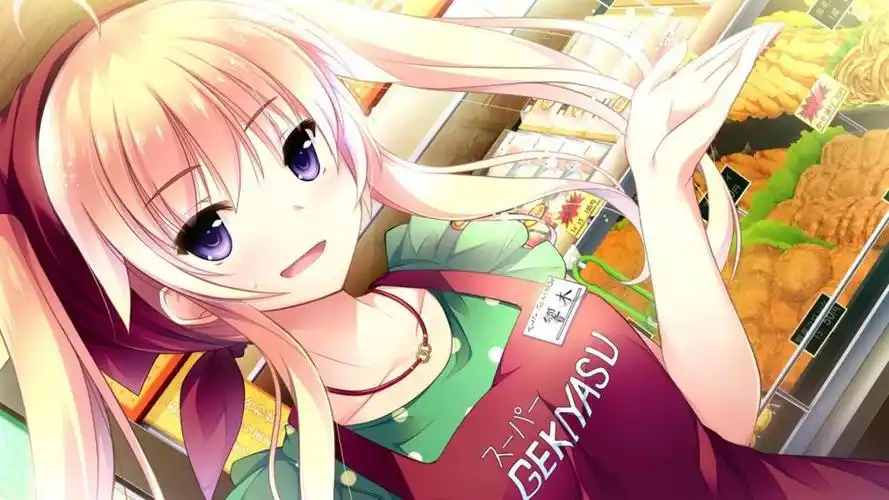 动漫蛋糕店可爱少女桌面壁纸
