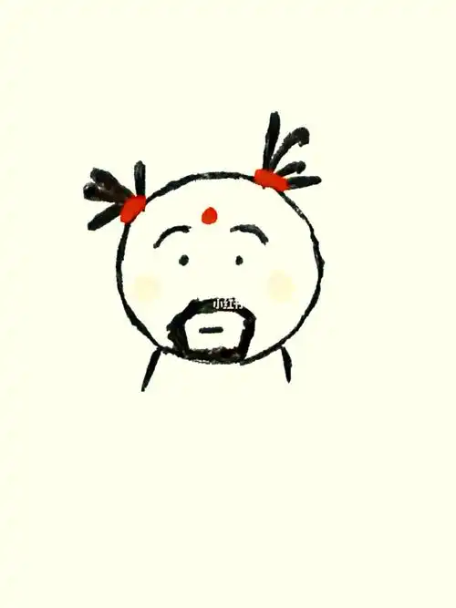 简笔画一个表情包大叔