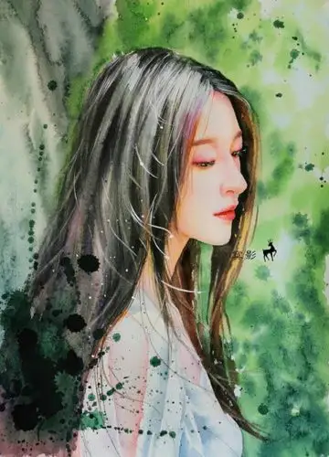 花卉树叶水彩手绘