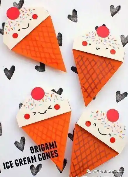 制作步骤折纸冰激凌亲子时间折纸冰淇淋折纸可爱的折纸冰淇淋做一做降