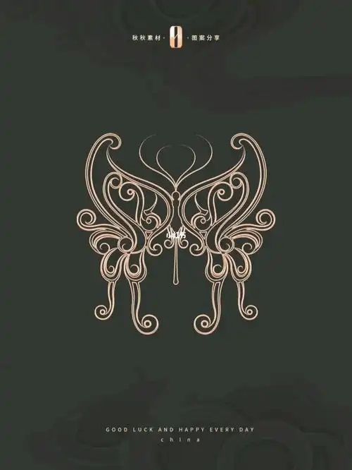 国潮风|传统花纹图案素材|蝴蝶纹