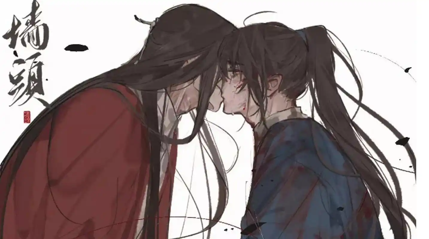 他跪坐其间,吻了红尘. ——木苏里《判官》  画师:墙头