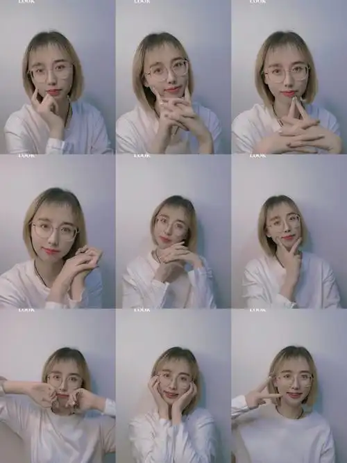 自拍姿势九宫格自拍