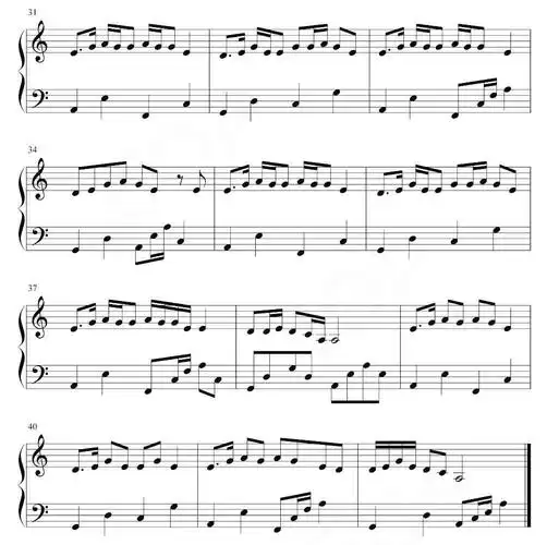 高清钢琴谱下山