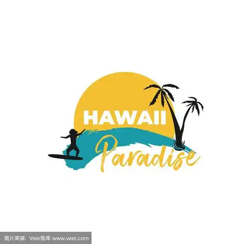 式样,绘画插图,矢量,夏威夷大岛,棕榈树