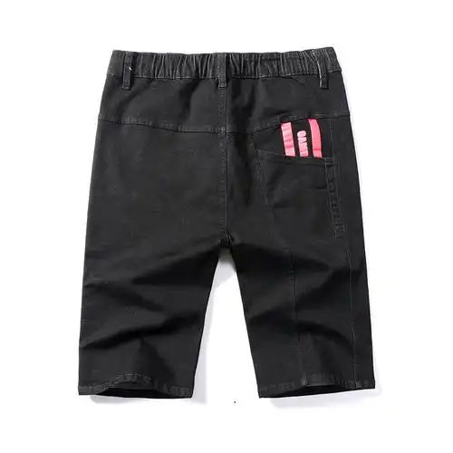 夏季大码牛仔短裤男宽松韩版潮流百搭男士短裤哈伦5分弹力裤子男