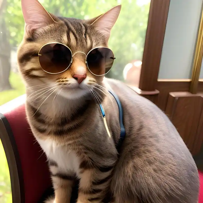 一只戴墨镜耍酷的 #猫# #猫咪