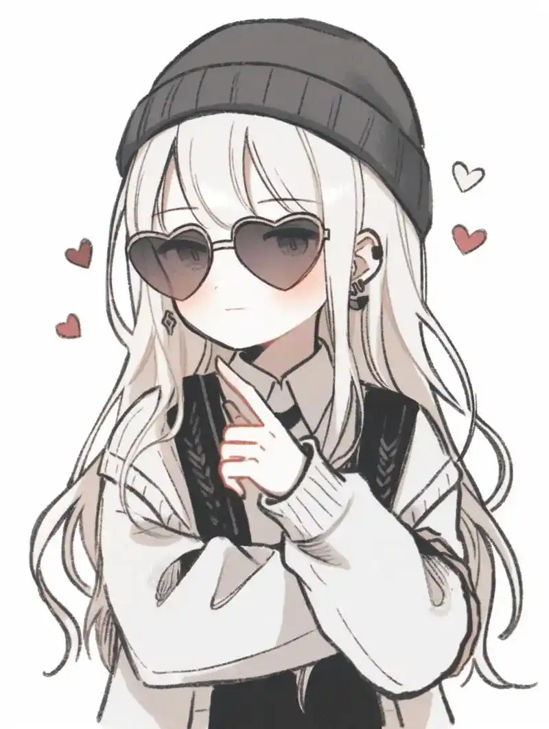 少女系列 | 暖心v型手势.浪漫学院风,温暖动漫风格,少女戴 - 抖音