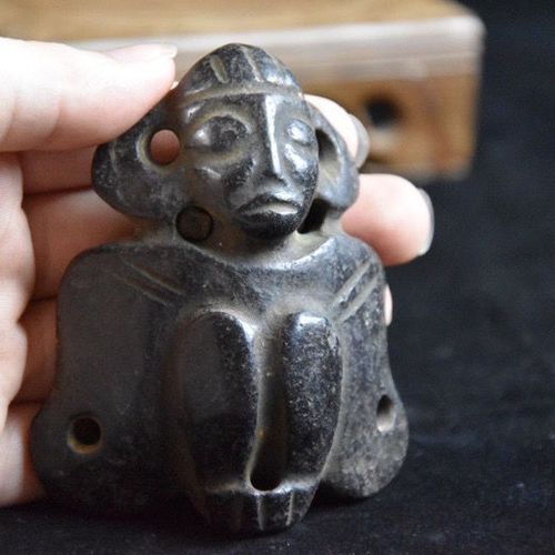 红山文化古玩玉器复古老玉石包浆吸磁铁陨石磁石镇宅挂件摆件人物