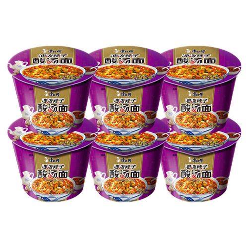 清真康师傅油泼辣子酸汤面方便面12桶速食泡面整箱装 油泼辣子酸汤面*