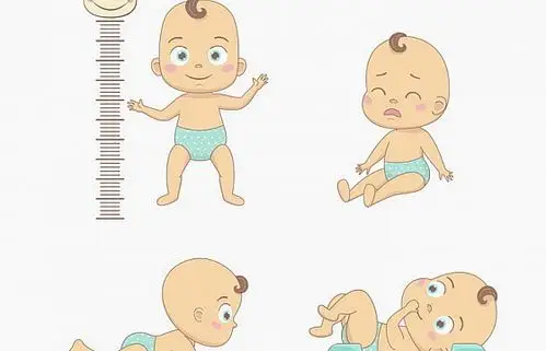 超可爱的卡通宝宝量身高哭泣爬爬和称体重png图片免抠矢量素材