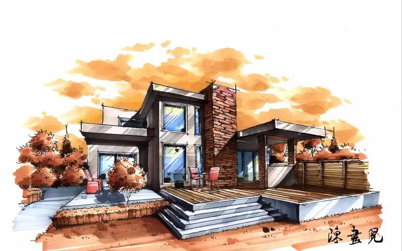 别墅手绘图