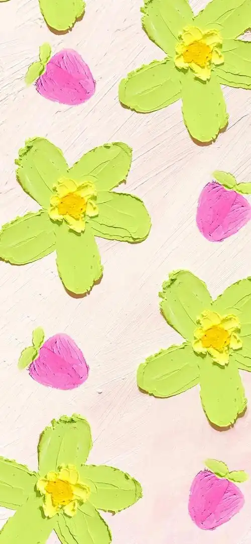 油画棒系列碎花壁纸