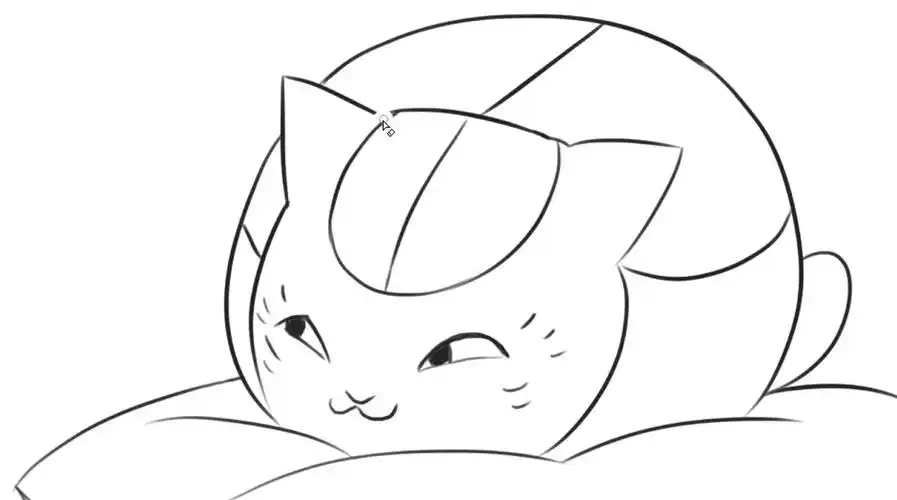 [小林简笔画]绘画动画片《夏目友人帐》中可爱胖胖的猫咪老师卡通动漫