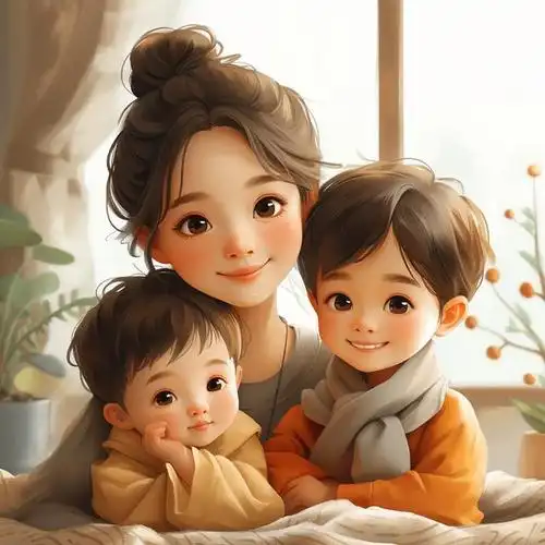 母子头像|妈妈和两个儿子