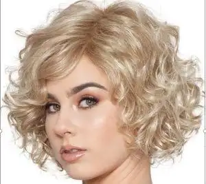 假发金黄色假头套欧美时尚短发短卷发女式发型大卷外国人潮假头发