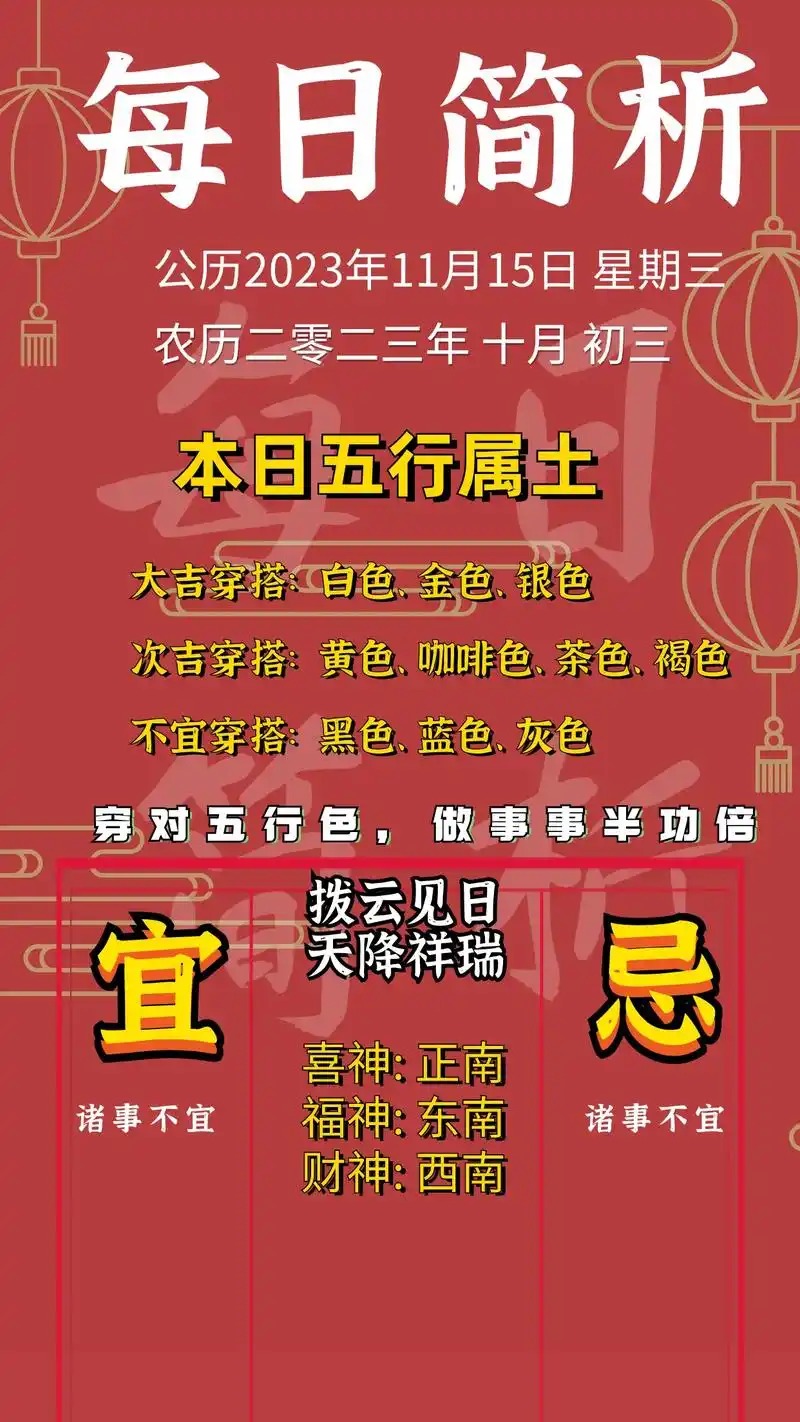 老黄历宜忌分享