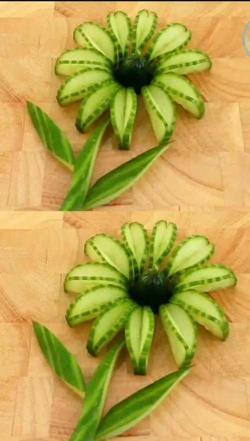 手工雕刻简单又好看的黄瓜切花技巧,又长见识了
