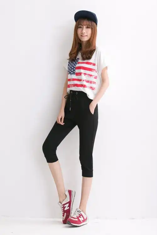 哥姿秀2016夏装女裤新款休闲七分裤女小脚女裤韩版宽松女式休闲裤