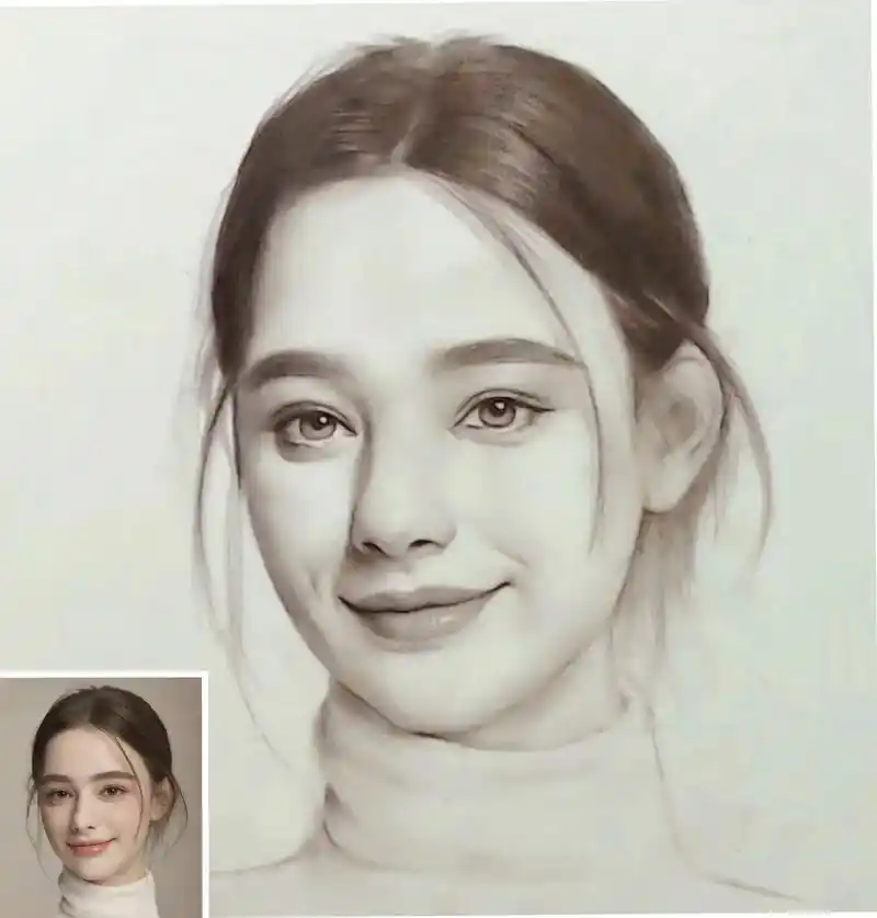 素描画像定制手绘彩铅代画人物画肖像画真人照片转画头 - 抖音
