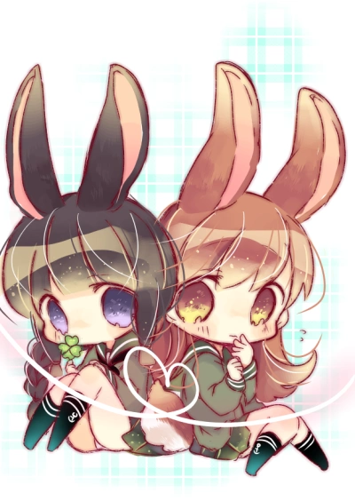 q版 兔子两姐妹 萌呆了! 兔耳萝莉