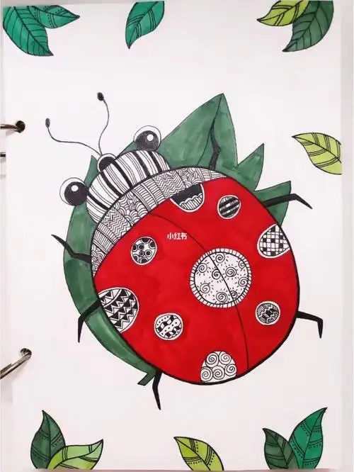 七星瓢虫手绘作品少儿创意美术